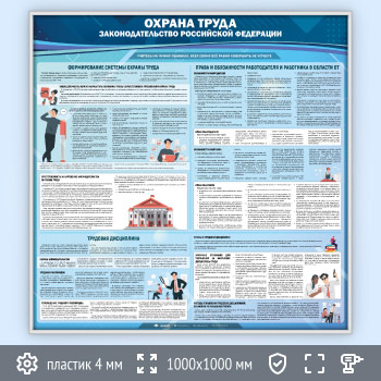 Стенд «Охрана труда. Законодательство Российской Федерации» (OT-28-SILVER)